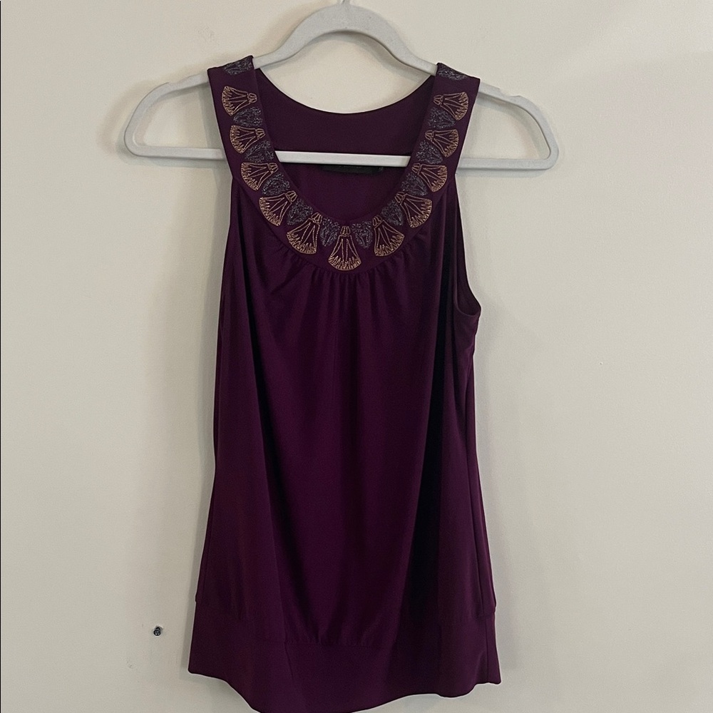Vintage The Limited Purple Top Metallic Y2K 2010s‎ McBling Grecian Autumn M